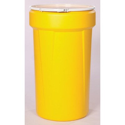 Eagle 30 Gallon Plastic Drum with Lid, Metal Lever-Lock, 28.5"x21.1", Open Head Lab Pack Drum Made of Durable, Lightweight HDPE, Withstands Weather and Chemicals, Made in USA, Blue, 1601MB