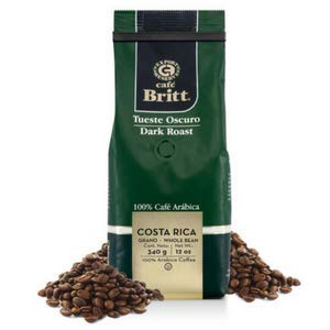 Café Britt® - Costa Rican Tres Rios Valdivia Coffee (12 oz.) (3-Pack) - Whole Bean, Arabica Coffee, Kosher, Gluten Free, 100% Gourmet & Medium Light Roast