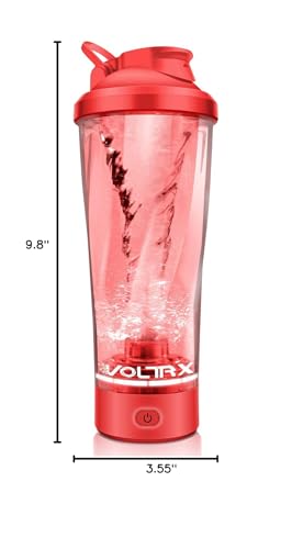 VOLTRX VortexBoost Electric Shaker Bottle, USB C Rechargeable Protein Shake Mixer, Shaker Cups for Protein Shakes and Meal Replacement Shakes, BPA-Free, Made with Tritan, Black