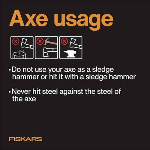 Fiskars X27 Super Splitting Axe - 36" Wood Splitting Axe for Medium to Large Size Logs with Shock-Absorbing Handle - Split Firewood - Forged Steel Blade - Bushcraft Gear and Camping Axe