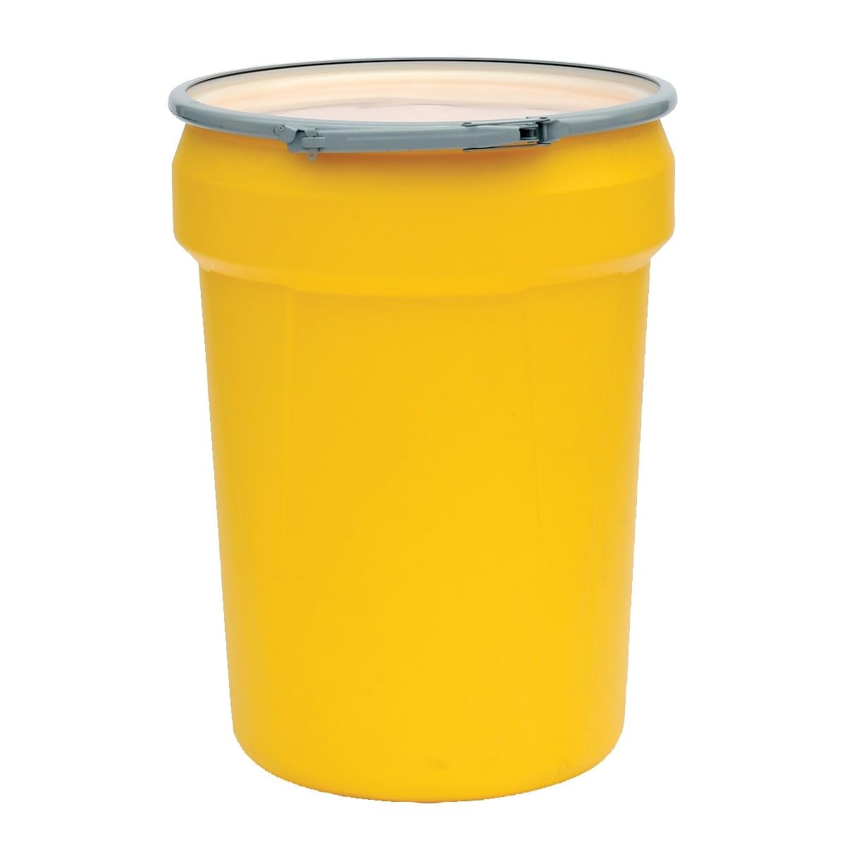Eagle 30 Gallon Plastic Drum with Lid, Metal Lever-Lock, 28.5"x21.1", Open Head Lab Pack Drum Made of Durable, Lightweight HDPE, Withstands Weather and Chemicals, Made in USA, Blue, 1601MB