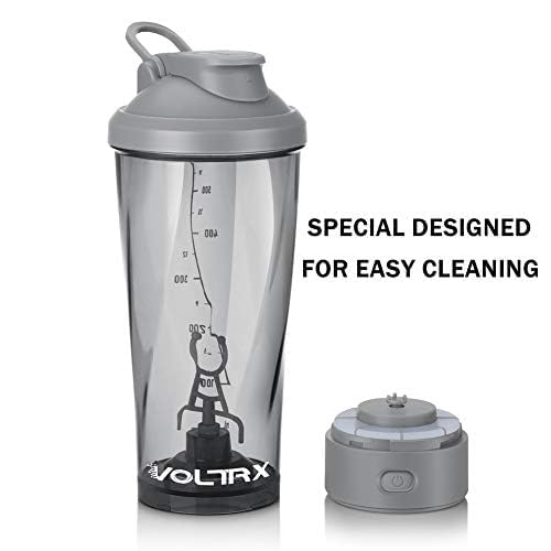VOLTRX VortexBoost Electric Shaker Bottle, USB C Rechargeable Protein Shake Mixer, Shaker Cups for Protein Shakes and Meal Replacement Shakes, BPA-Free, Made with Tritan, Black