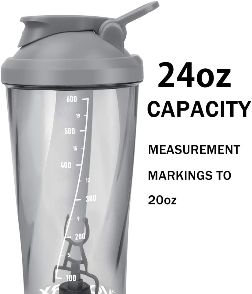 VOLTRX VortexBoost Electric Shaker Bottle, USB C Rechargeable Protein Shake Mixer, Shaker Cups for Protein Shakes and Meal Replacement Shakes, BPA-Free, Made with Tritan, Black