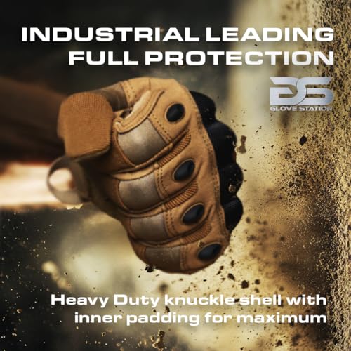 Glove Station - Tactical Shooting Hard Knuckle Gloves for Men and Woman with Touchscreen Fingers - Durable and Comfortable Hand-Gear for Outdoor Work Shooting and Hunting