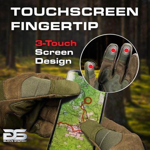 Glove Station - Tactical Shooting Hard Knuckle Gloves for Men and Woman with Touchscreen Fingers - Durable and Comfortable Hand-Gear for Outdoor Work Shooting and Hunting