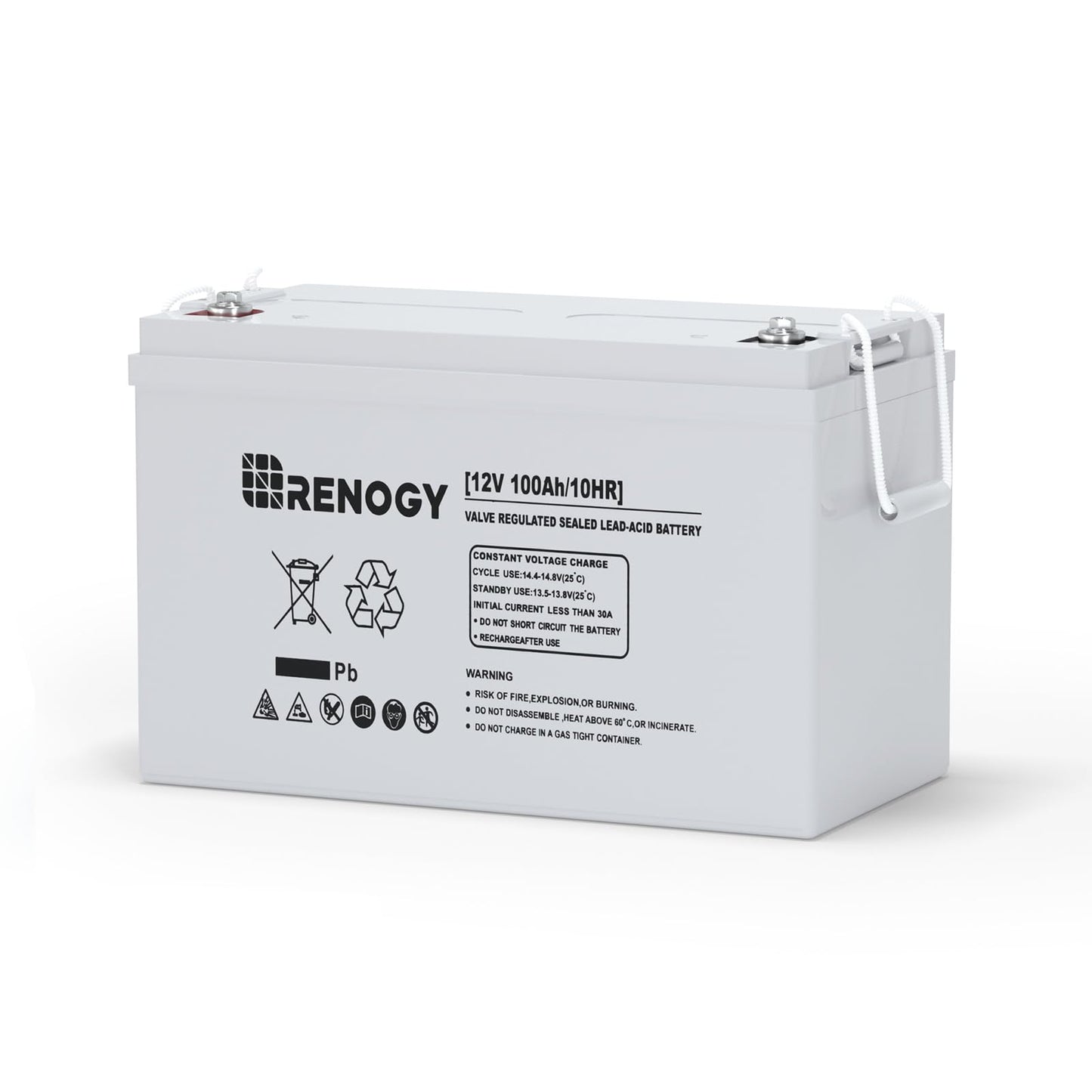 Renogy Deep Cycle AGM Battery 12 Volt 200Ah, 3% Self-Discharge Rate, 2000A Max Discharge Current, Safe Charge Most Home Appliances for RV, Camping, Cabin, Marine and Off-Grid System, Maintenance-Free