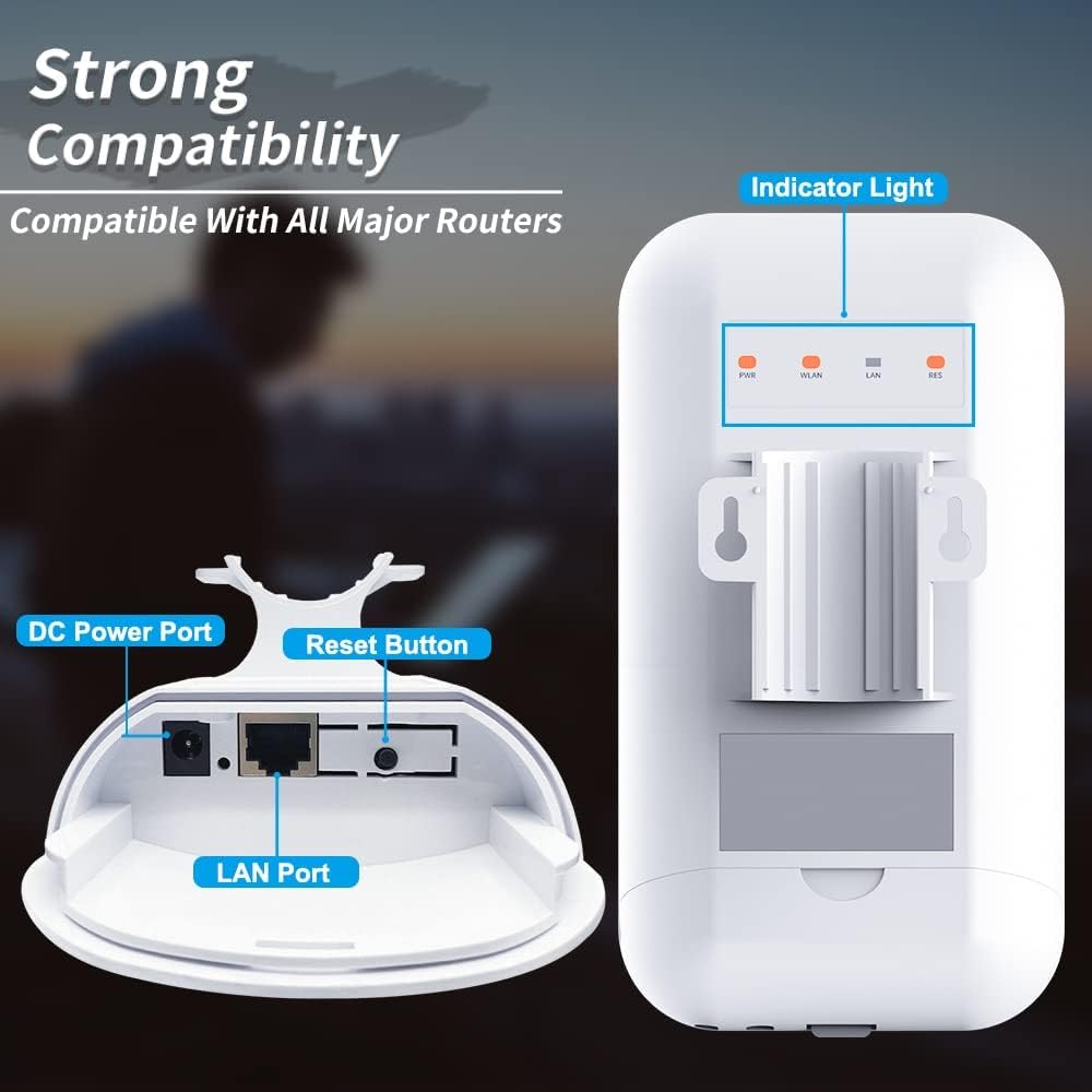 2025 Outdoor WiFi Extender Plus,Signal Booster Long Range 5G, Up to 1200Mbps Dual Band WiFi Repeater, IP65 Weatherproof, CubreOutdoor Hasta 3440 Metros.Support Repeater & AP Mode