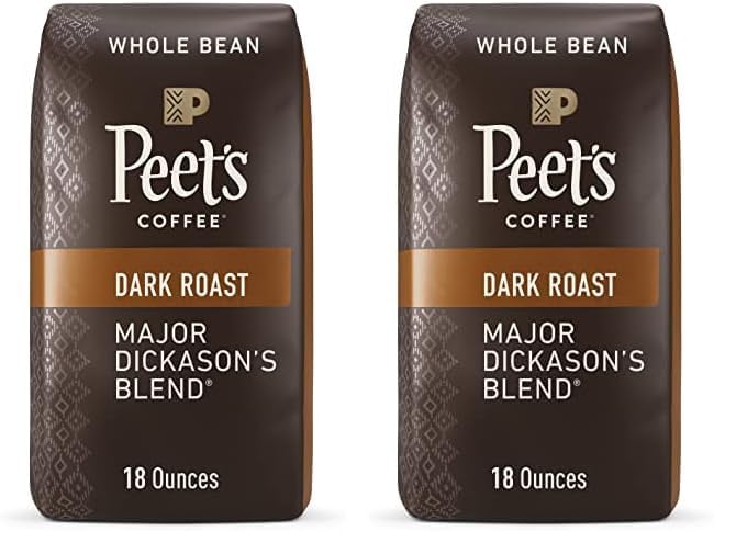 Peet's Coffee, Dark Roast Whole Bean Coffee - Major Dickason's Blend 18 Ounce Bag