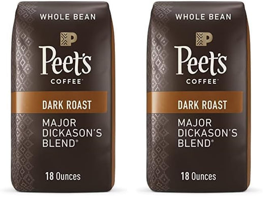 Peet's Coffee, Dark Roast Whole Bean Coffee - Major Dickason's Blend 18 Ounce Bag