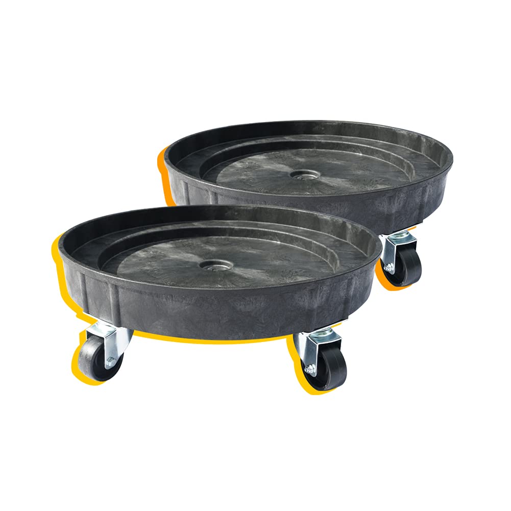 ELAFROS 30 Gallon and 55 Gallon Heavy Duty Plastic Drum Dolly – Durable Plastic Drum Cart 900 lb. Capacity- Barrel Dolly with 5 Swivel Casters Wheel,Blue