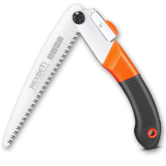 REXBETI Folding Saw - 8 Inch Blade for Wood & Dry Wood Pruning, Compact Design, SK-5 Steel
