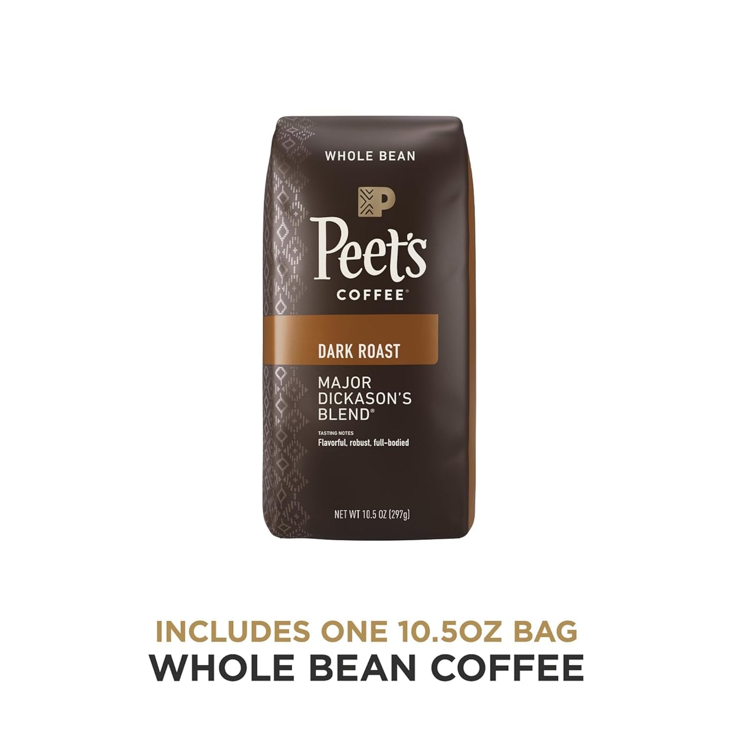 Peet's Coffee, Dark Roast Whole Bean Coffee - Major Dickason's Blend 18 Ounce Bag