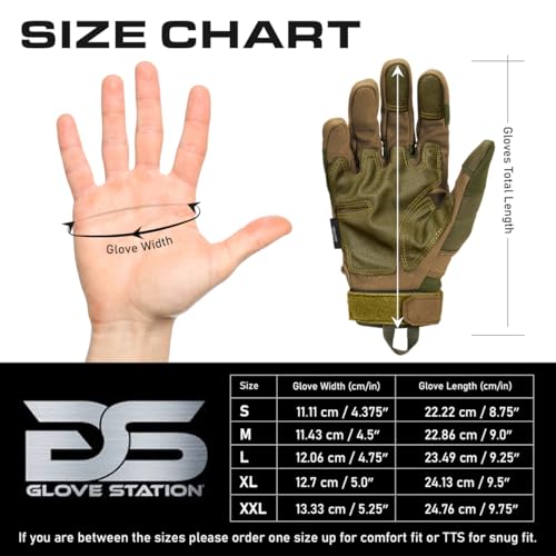 Glove Station - Tactical Shooting Hard Knuckle Gloves for Men and Woman with Touchscreen Fingers - Durable and Comfortable Hand-Gear for Outdoor Work Shooting and Hunting