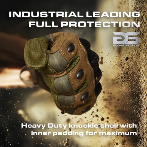 Glove Station - Tactical Shooting Hard Knuckle Gloves for Men and Woman with Touchscreen Fingers - Durable and Comfortable Hand-Gear for Outdoor Work Shooting and Hunting
