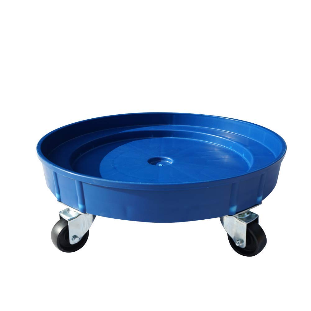 ELAFROS 30 Gallon and 55 Gallon Heavy Duty Plastic Drum Dolly – Durable Plastic Drum Cart 900 lb. Capacity- Barrel Dolly with 5 Swivel Casters Wheel,Blue