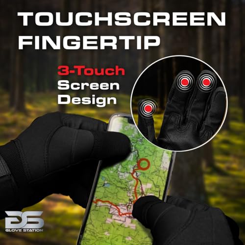 Glove Station - Tactical Shooting Hard Knuckle Gloves for Men and Woman with Touchscreen Fingers - Durable and Comfortable Hand-Gear for Outdoor Work Shooting and Hunting