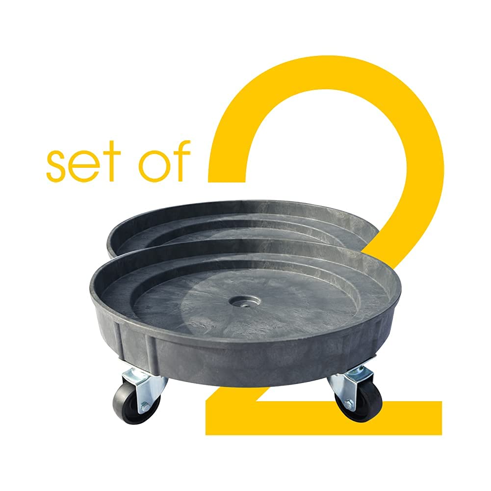 ELAFROS 30 Gallon and 55 Gallon Heavy Duty Plastic Drum Dolly – Durable Plastic Drum Cart 900 lb. Capacity- Barrel Dolly with 5 Swivel Casters Wheel,Blue