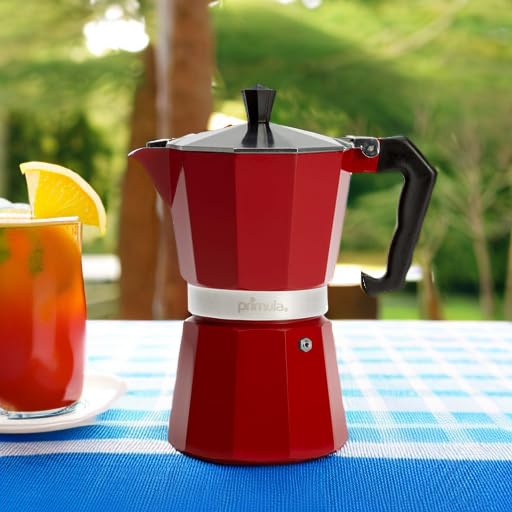 Primula Classic Stovetop Espresso and Coffee Maker, Moka Pot for Italian and Cuban Café Brewing, Greca Coffee Maker, Cafeteras, 12 Espresso Cups, Silver