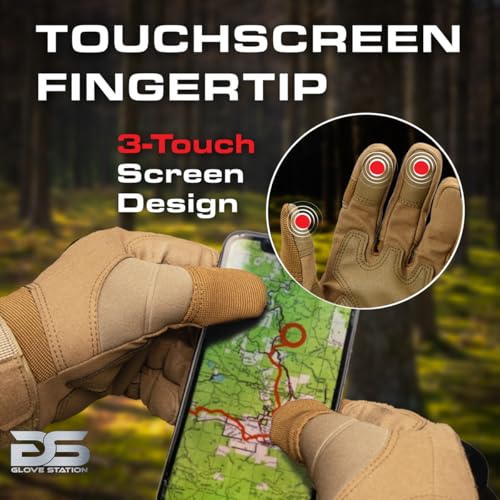 Glove Station - Tactical Shooting Hard Knuckle Gloves for Men and Woman with Touchscreen Fingers - Durable and Comfortable Hand-Gear for Outdoor Work Shooting and Hunting