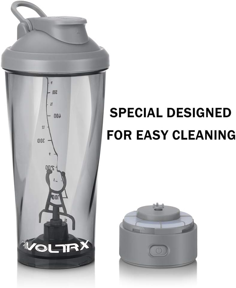 VOLTRX VortexBoost Electric Shaker Bottle, USB C Rechargeable Protein Shake Mixer, Shaker Cups for Protein Shakes and Meal Replacement Shakes, BPA-Free, Made with Tritan, Black