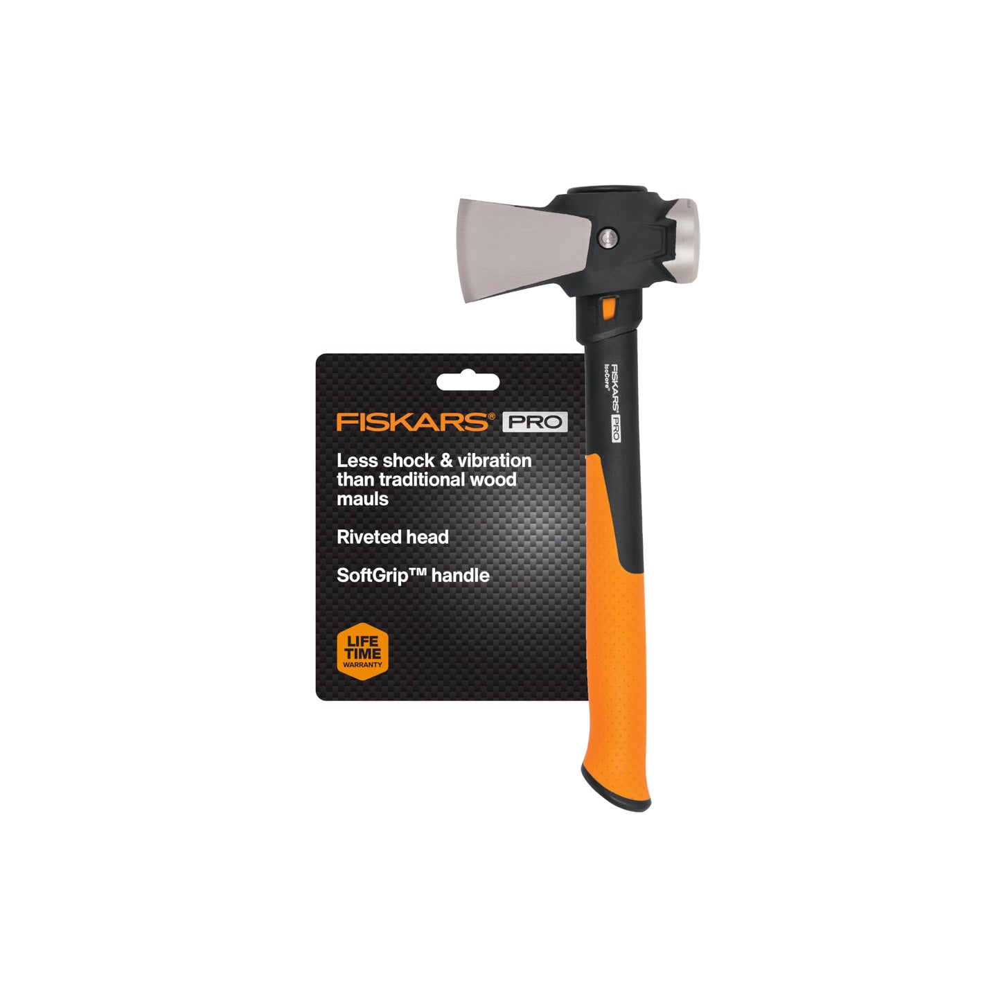 Fiskars 8 lb. Splitting Maul - 36" Shock-Absorbing, Comfort Grip Handle - Rust Resistant Forged Steel Blade - Wood Splitter Maul for Hardwood - Split Wood for Campfires - Bushcraft Gear