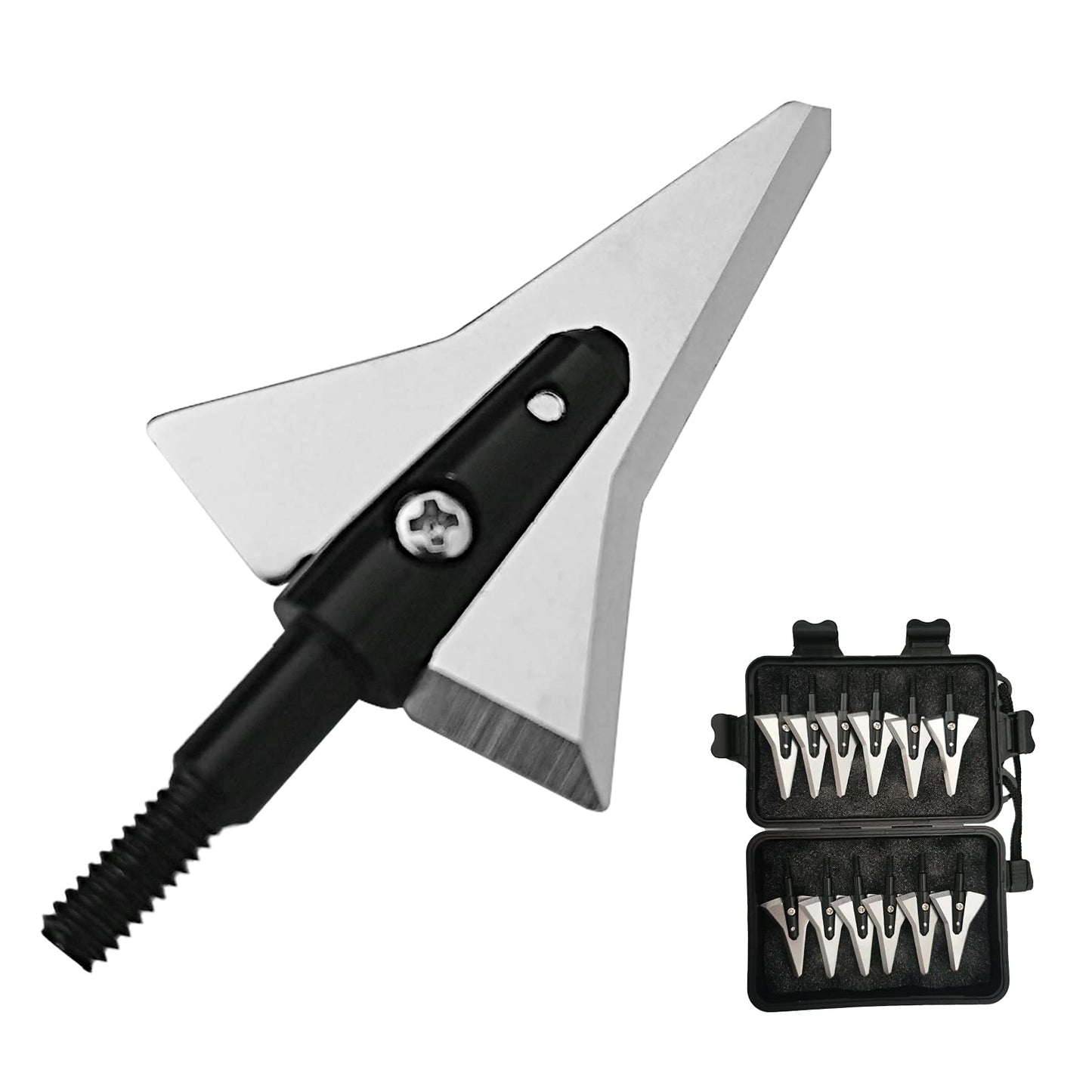 Stainless Steel Hunting Archery Broadheads Blades Grain Screw-in Arrow Heads Tips Compatible with Traditional Bows Archery Broad Crossbow Recurve6