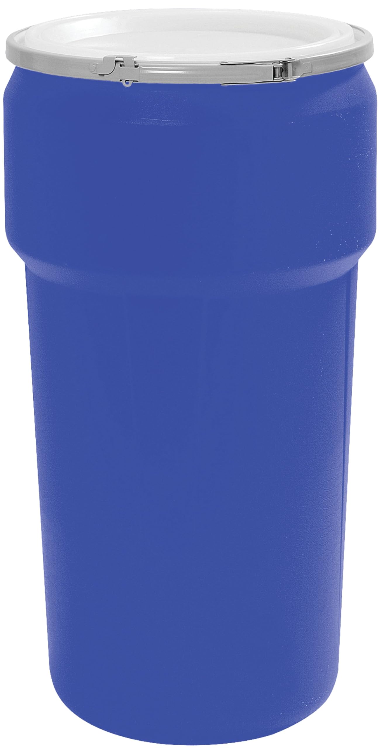 Eagle 30 Gallon Plastic Drum with Lid, Metal Lever-Lock, 28.5"x21.1", Open Head Lab Pack Drum Made of Durable, Lightweight HDPE, Withstands Weather and Chemicals, Made in USA, Blue, 1601MB