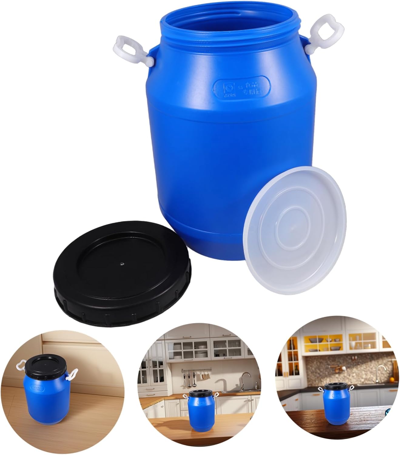 Food Storage Bucket with Lid Airtight Large Round Container for Fermenting Ingredients Extra Thick Safe Plastic Multifunctional Use for Pantry Clothes and Toys