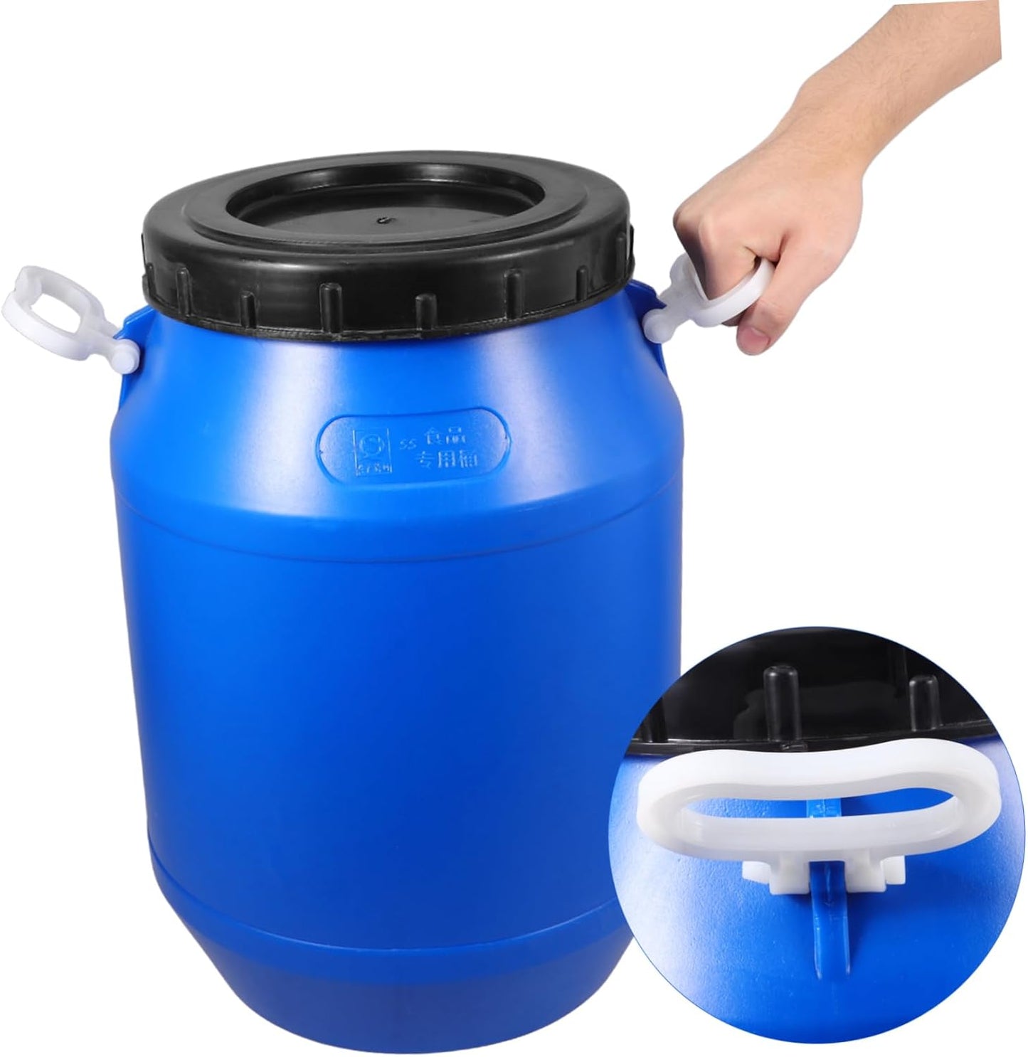 Food Storage Bucket with Lid Airtight Large Round Container for Fermenting Ingredients Extra Thick Safe Plastic Multifunctional Use for Pantry Clothes and Toys