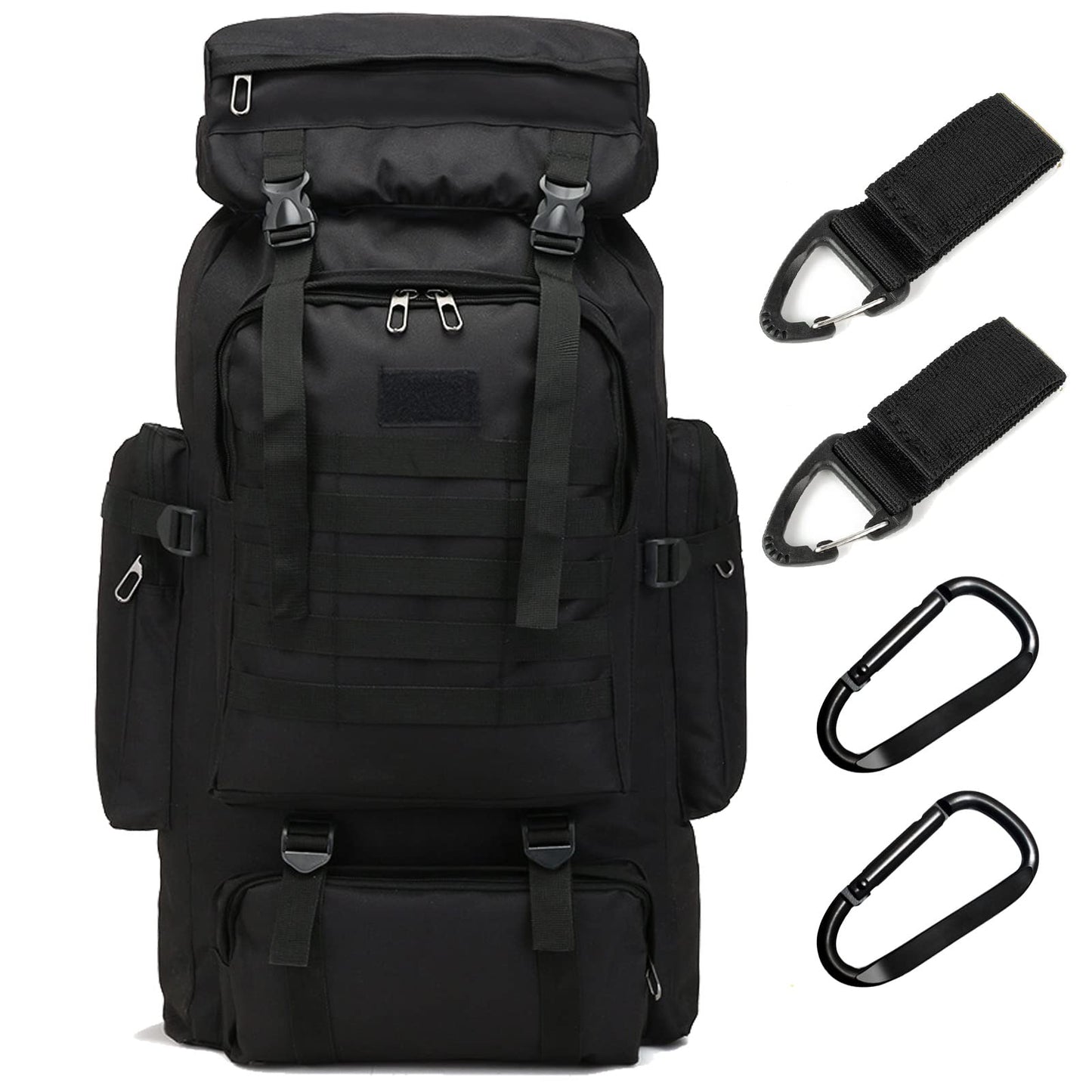 70L Hiking Backpack for Men, Waterproof Lightweight Camping Backpack, Military Rucksack with Molle, 3-Day Assault Pack for Travel, Climbing, Outdoor Sports (Green Camouflage)