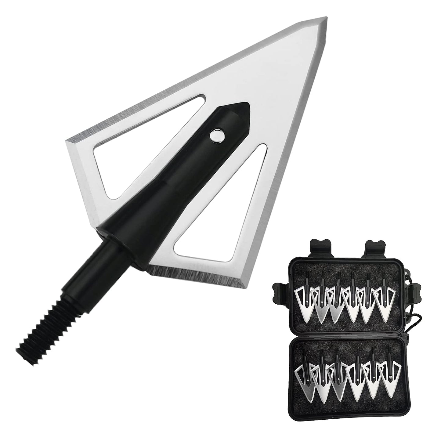 Stainless Steel Hunting Archery Broadheads Blades Grain Screw-in Arrow Heads Tips Compatible with Traditional Bows Archery Broad Crossbow Recurve6