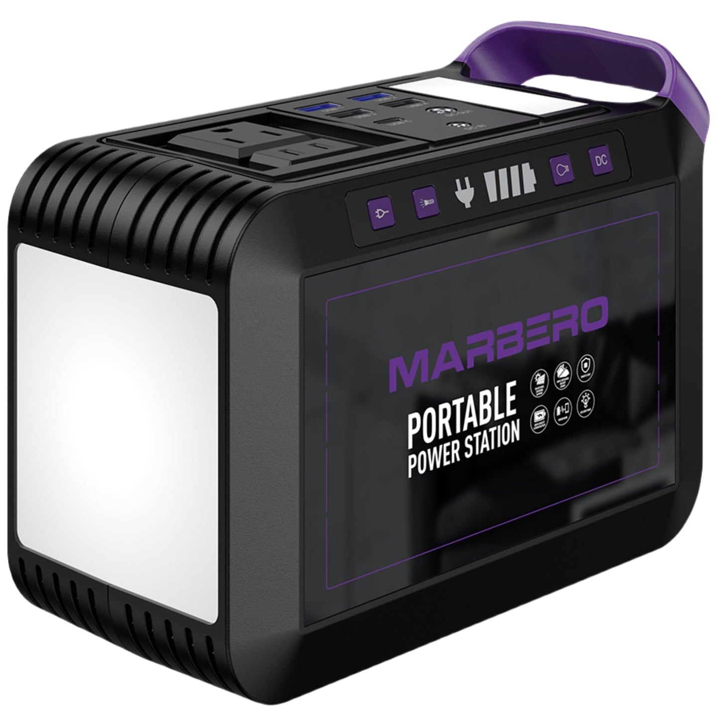 Portable Power Station 300W MARBERO 237Wh Camping Solar Generator Backup Lithium Battery with Pure Sine Wave 110V AC Outlet, USB C, USB A, DC for Outdoors Camping CPAP Home Blackout Emergency