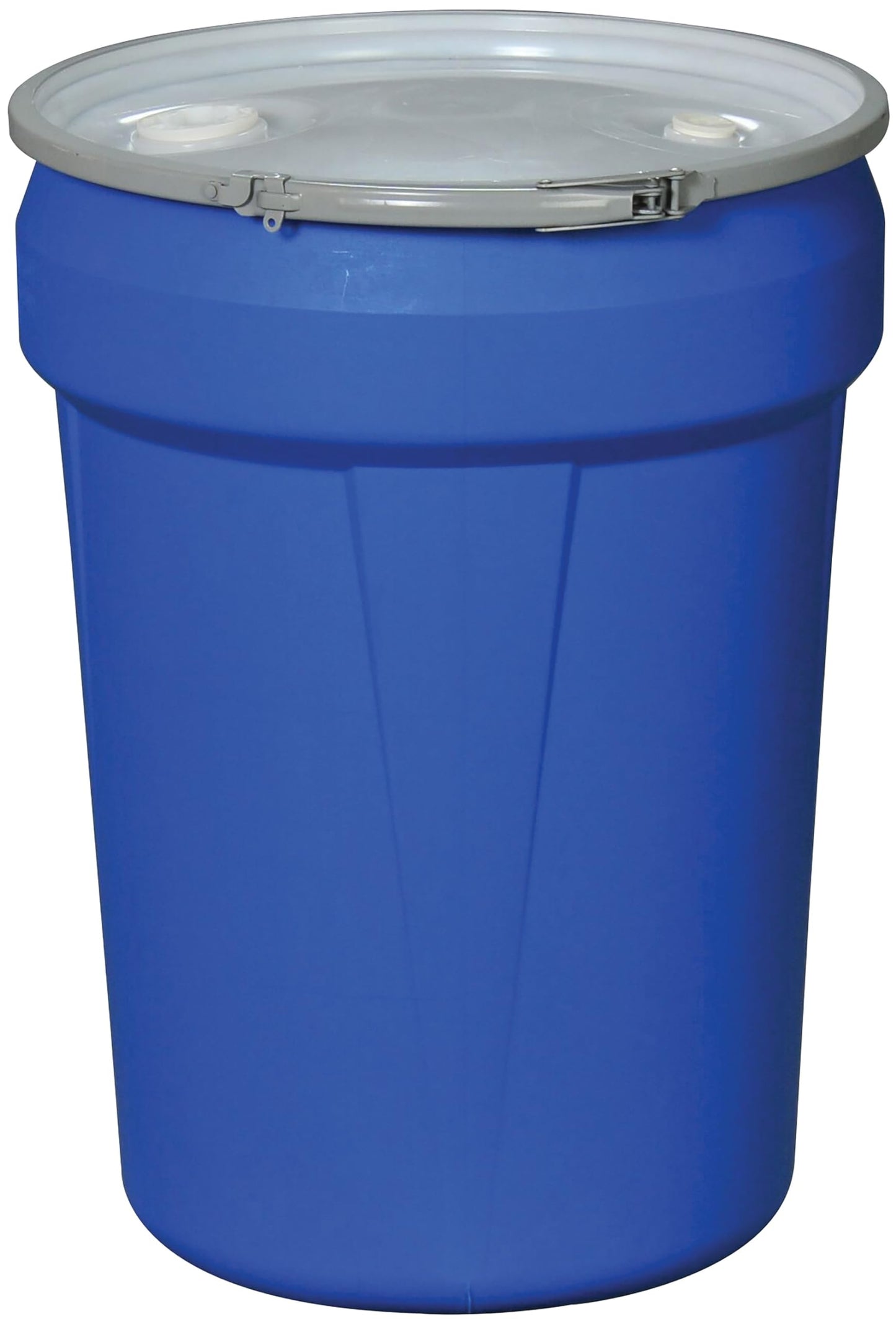 Eagle 30 Gallon Plastic Drum with Lid, Metal Lever-Lock, 28.5"x21.1", Open Head Lab Pack Drum Made of Durable, Lightweight HDPE, Withstands Weather and Chemicals, Made in USA, Blue, 1601MB