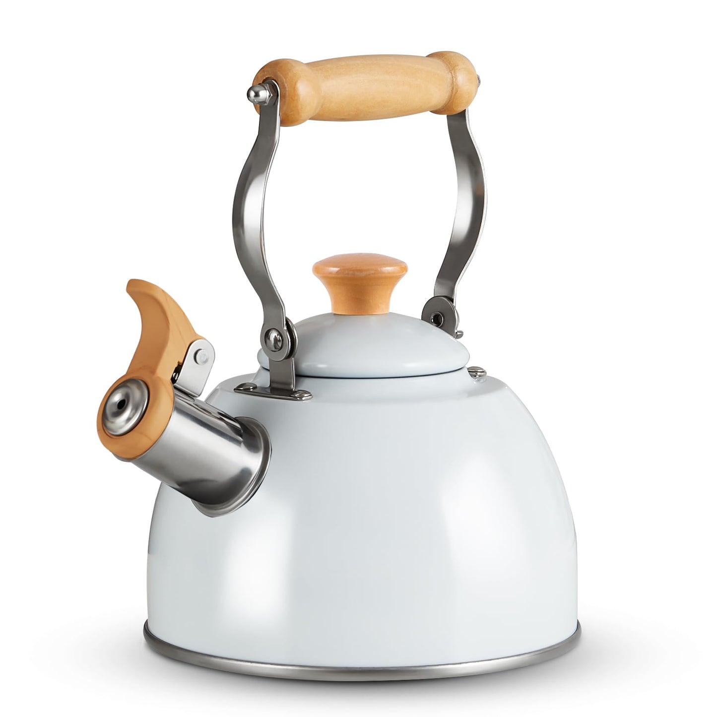 ROCKURWOK Tea Kettle, Tea Pot with Cool Touch Ergonomic Handle, Teapot Food Grade Stainless Steel, Tea Kettle Stovetop, Kettle Teapot, Whistling Tea Kettle, Small Tea Kettle, 1.6 Quart (Green)