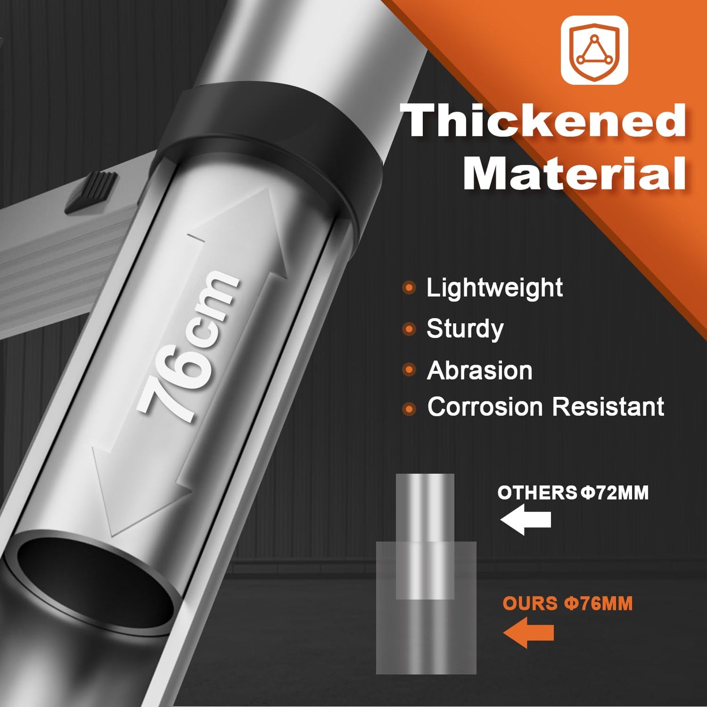 Telescoping Ladder, SocTone 12.5 FT Aluminum Lightweight Extension Ladder with 2 Triangle Stabilizers, Heavy Duty 330lbs Max Capacity, Multi-Purpose Collapsible Ladder for RV or Outdoor Work