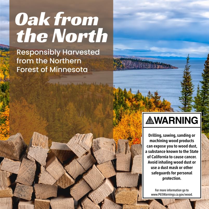 Superior Trading Oak Mini Fire Wood w/Fire Starter Pods, Winter Fireplace Starter, Wood Stove, USDA Cert 4-5” Kiln Dried Firewood, USA Made, 10-11 lbs in Plastic Storage Box