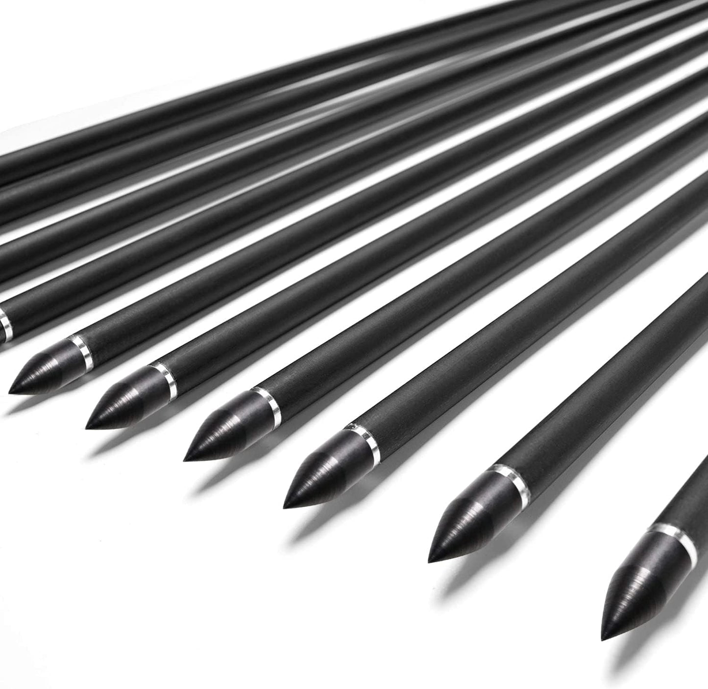 31Inch Carbon Arrow, Practice Hunting Arrows, Camo Turkey Feather Fletching, Arrows for Compound & Recurve Bow with Removable Tips Adjustable Nocks