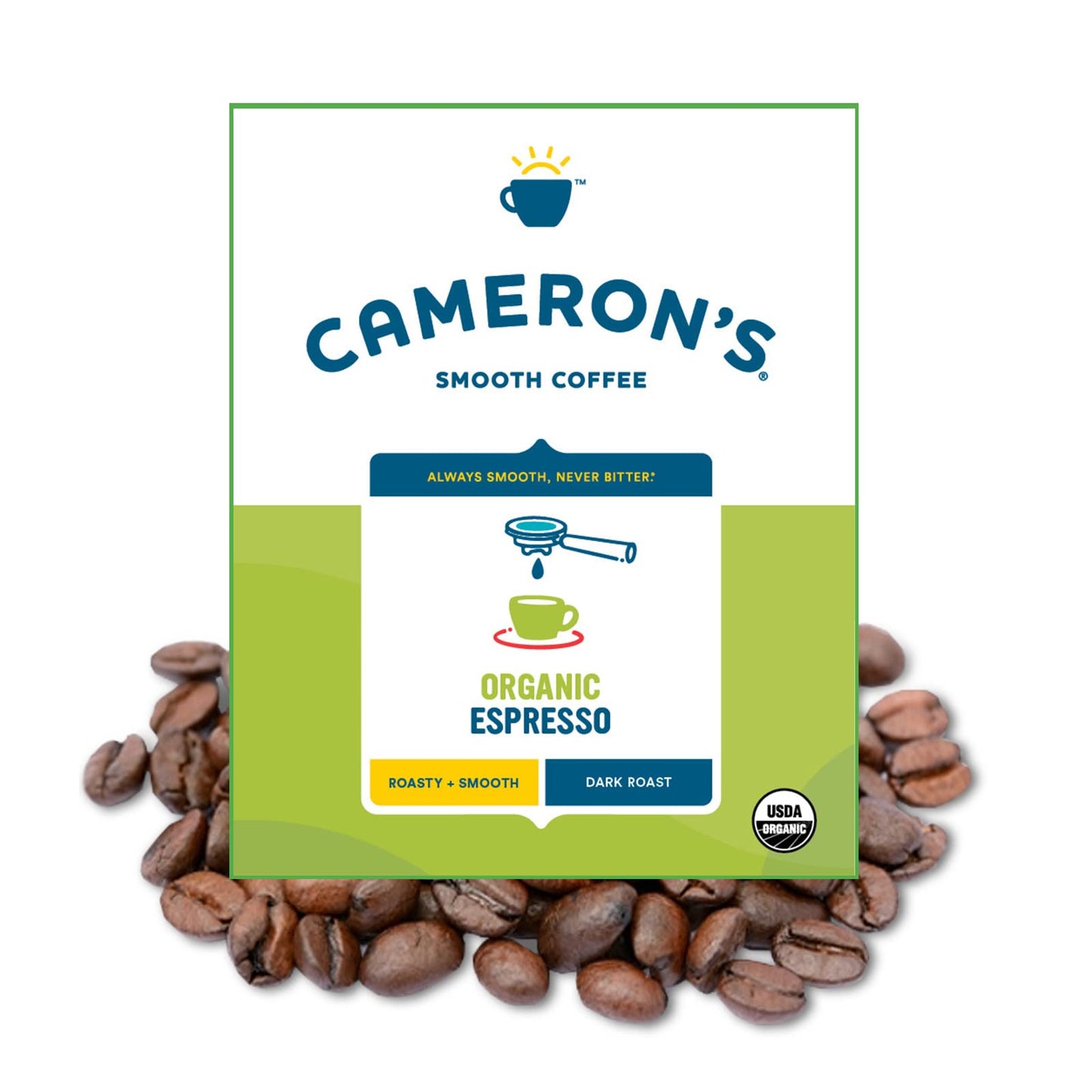 Cameron's Coffee Roasted Whole Bean Coffee, Organic Woods & Water, 4 Pound
