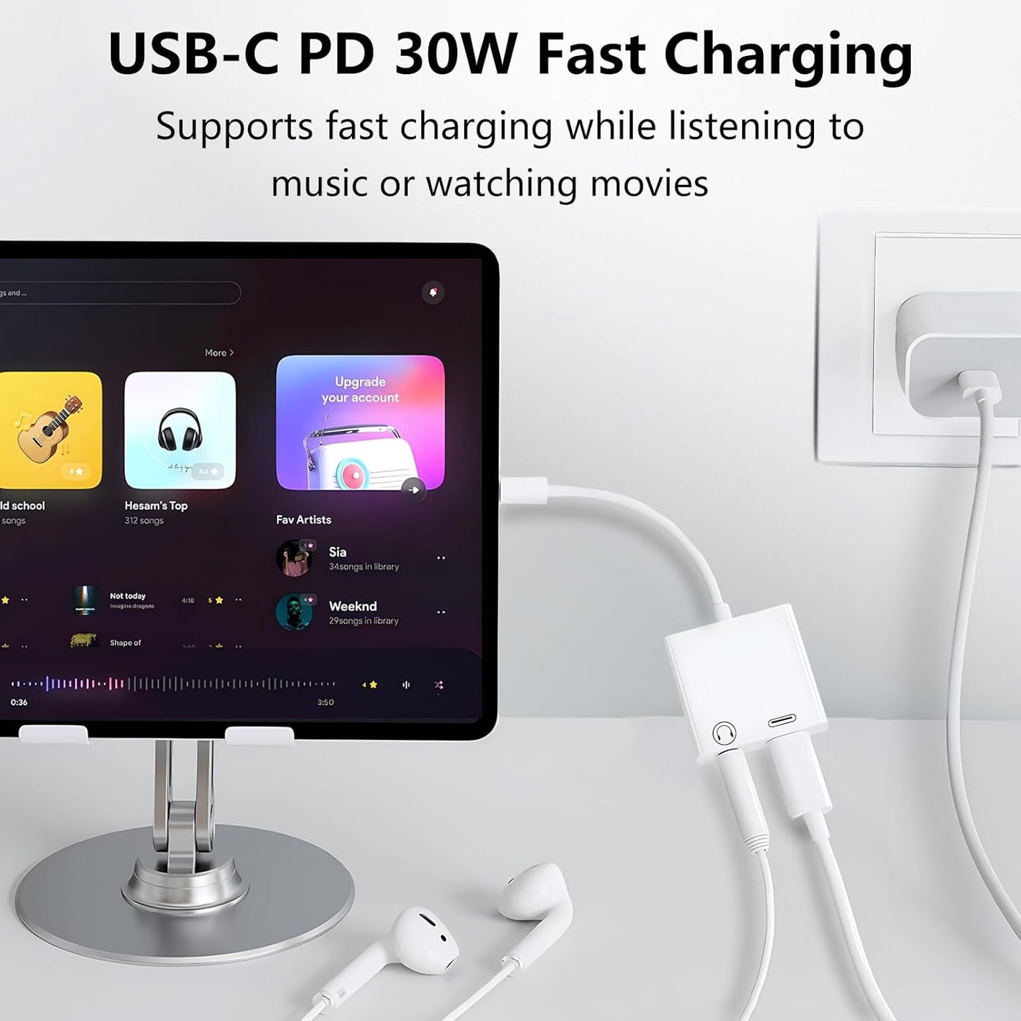 USB C to 3.5mm Jack Adapter with 60W Fast Charging, Type C Headphone Adapter Compatible with iPhone 17 /iPhone 16/15 Pro Max/15 Pro/15 Samsung Galaxy S24/S23/S22/S21 Ultra iPad Pro