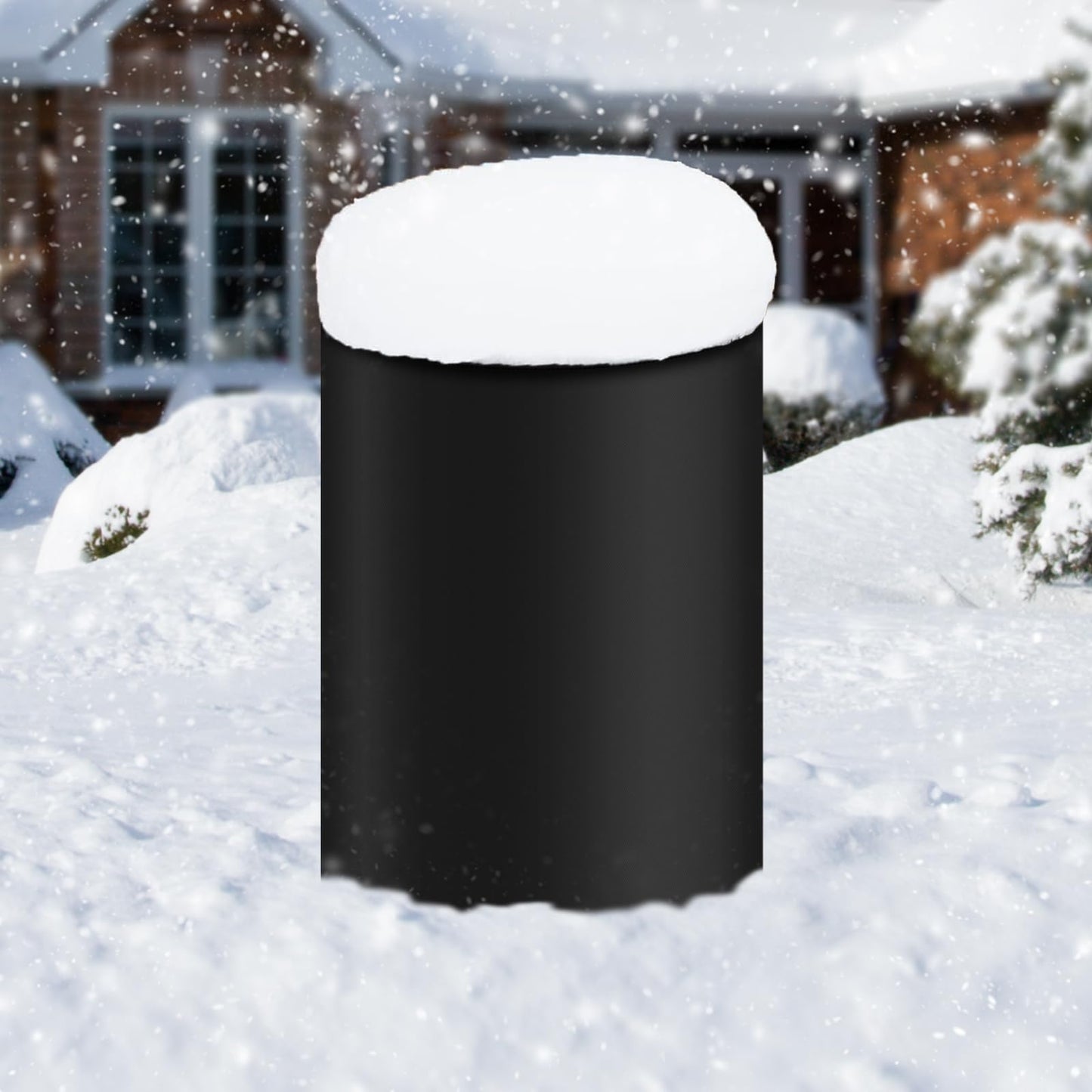 55 Gallon Rain Barrel Cover 420D Water Storage Barrel Cover Oxford Cloth 25 x 37 Inch Outdoor Waterproof Rain Snow Bucket Cover with Drawstring, UV Protection, Anti Dust (Black)