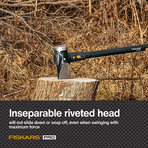 Fiskars 8 lb. Splitting Maul - 36" Shock-Absorbing, Comfort Grip Handle - Rust Resistant Forged Steel Blade - Wood Splitter Maul for Hardwood - Split Wood for Campfires - Bushcraft Gear