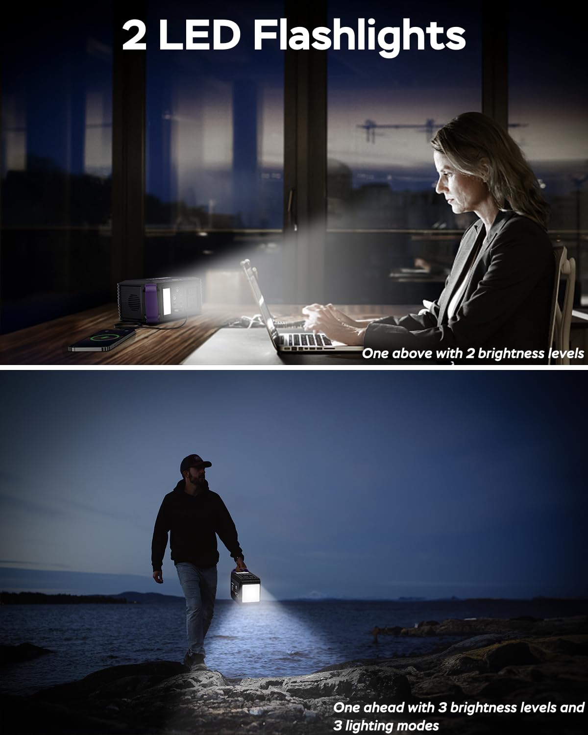 Portable Power Station 300W MARBERO 237Wh Camping Solar Generator Backup Lithium Battery with Pure Sine Wave 110V AC Outlet, USB C, USB A, DC for Outdoors Camping CPAP Home Blackout Emergency