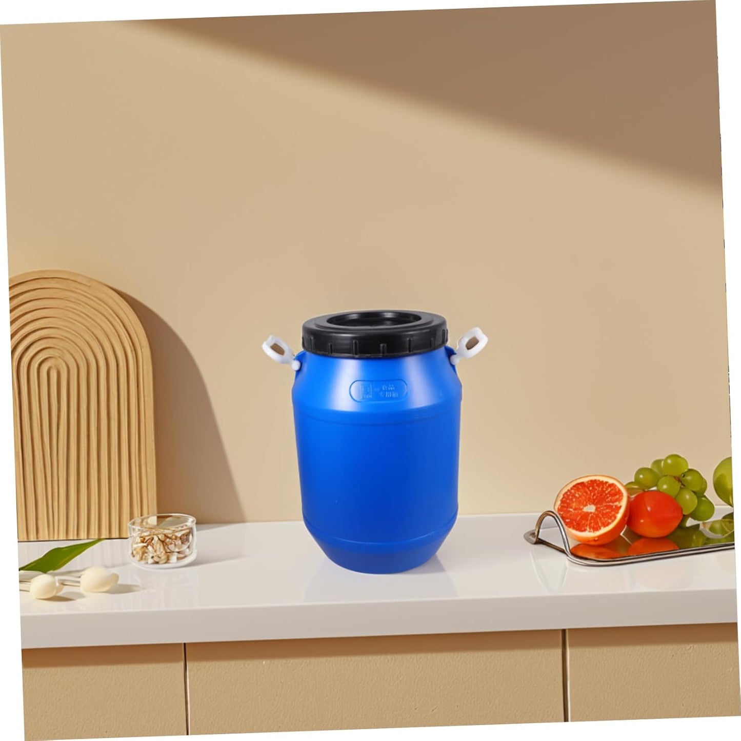 Food Storage Bucket with Lid Airtight Large Round Container for Fermenting Ingredients Extra Thick Safe Plastic Multifunctional Use for Pantry Clothes and Toys