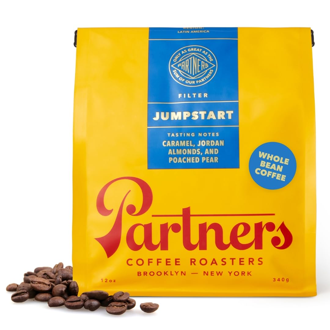 PARTNERS COFFEE ROASTERS - Whole Bean Coffee (Flatiron - Espresso, Medium-Dark Roast) 12oz - Classic Blend, Tastes Like Home - Dark Chocolate, Praline, Dates - Coffee Beans - Roasted in New York City