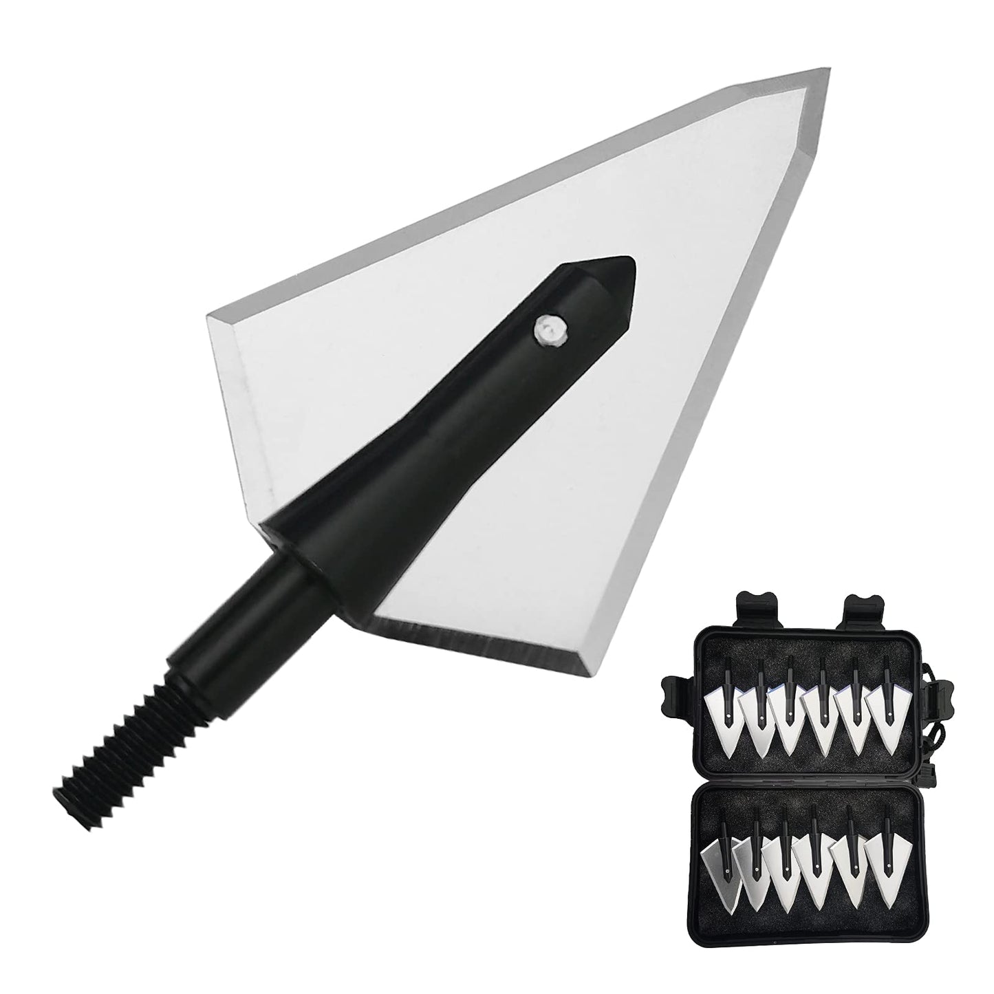 Stainless Steel Hunting Archery Broadheads Blades Grain Screw-in Arrow Heads Tips Compatible with Traditional Bows Archery Broad Crossbow Recurve6