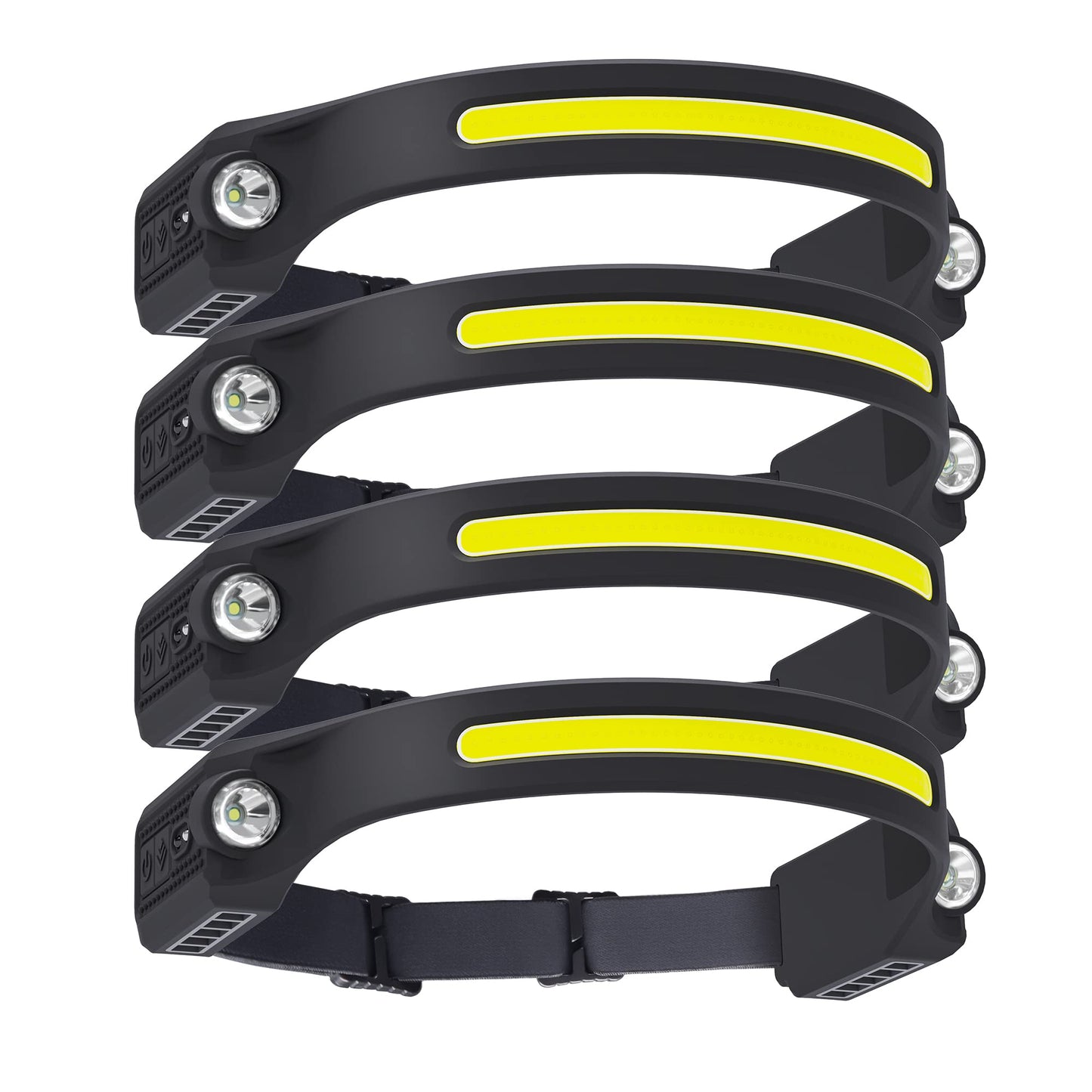 AlpsWolf LED Headlamp Rechargeable, 2 XPE LED and COB LED Head Lamp, Sensor Mode, 260° Wide Beam, IPX4 Waterproof, Rechargeable Headlight for Camping Accessories (1 Pack)