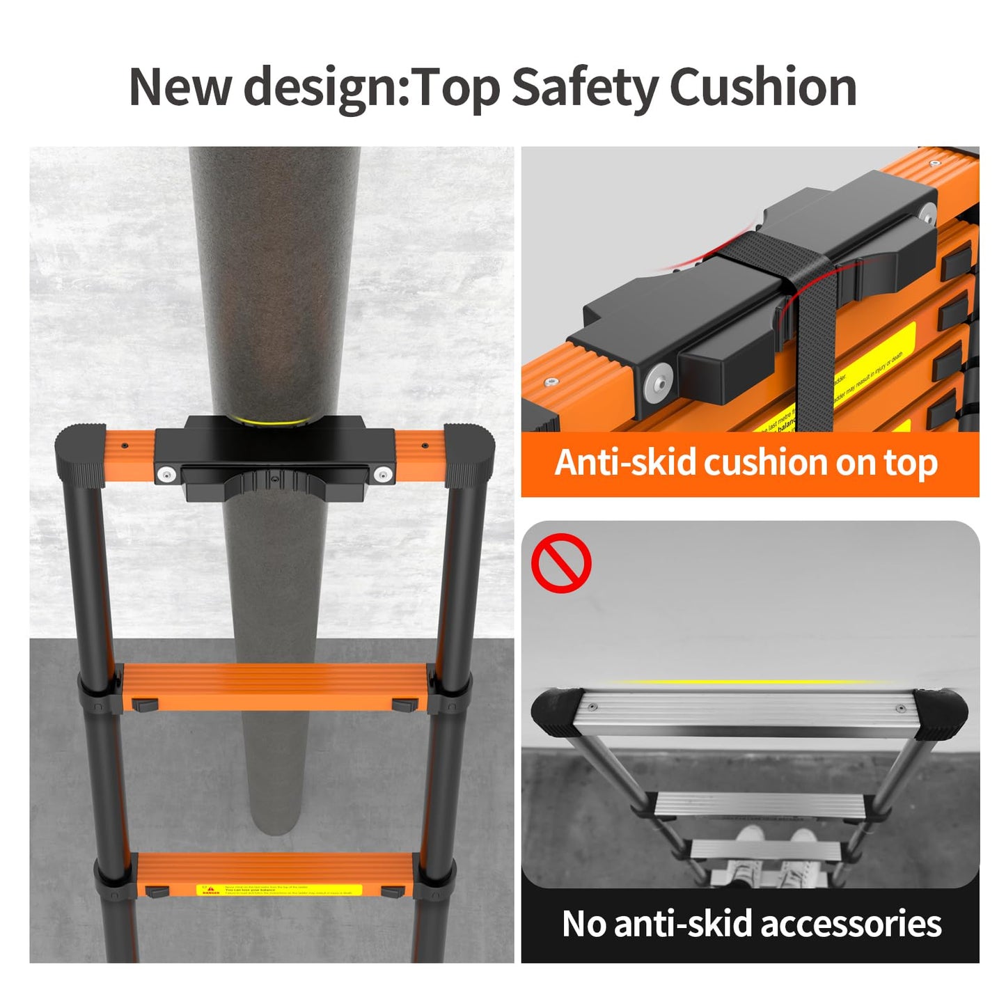 Telescoping Ladder,12.5 FT Extension Ladder, Heavy Duty 330lbs Max Capacity, Multi-Purpose Collapsible Ladder for RV or Outdoor Work