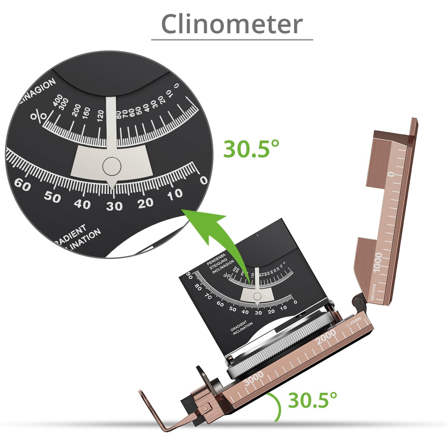 Proster IP65 Compass Hiking Survival - Lensatic Sighting Compass for Camping Navigation, Compass with Clinometer & Carry Bag for Camping Hunting Hiking Geology Activities