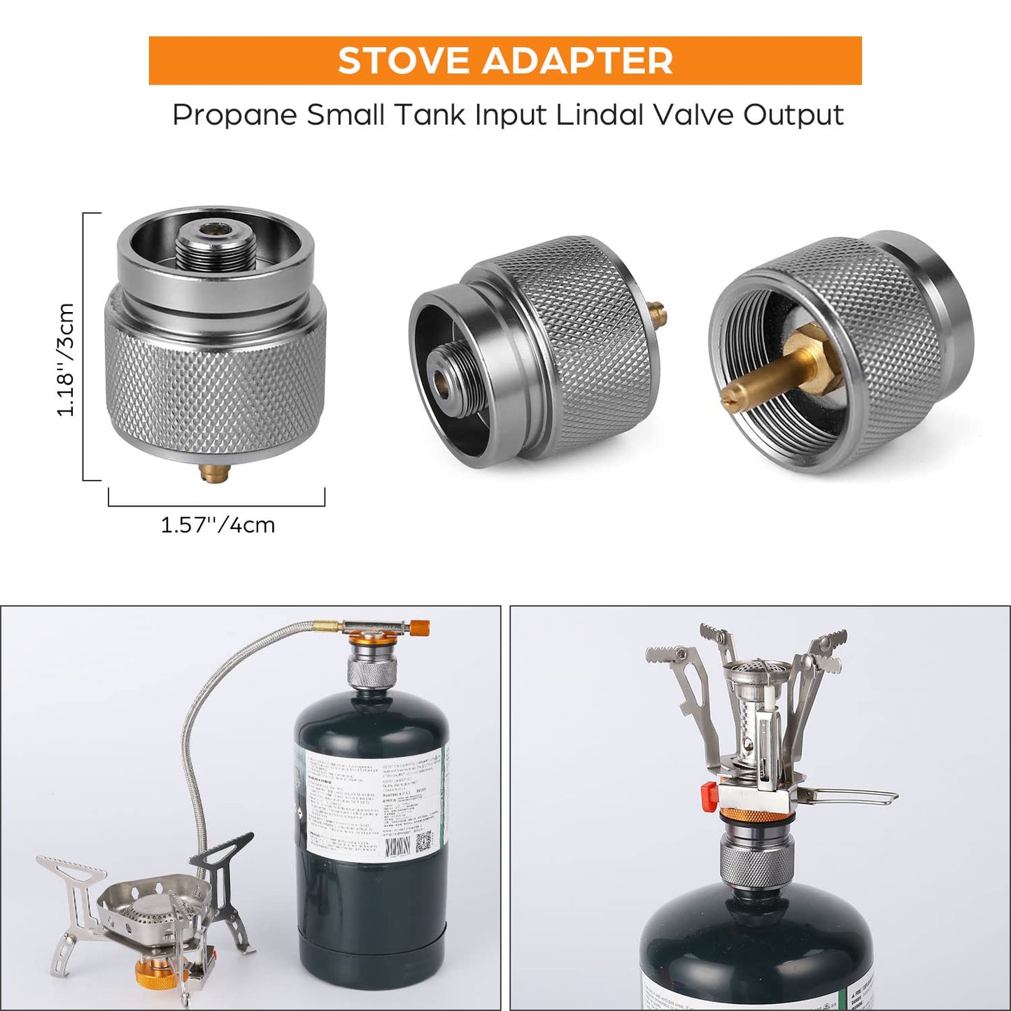 Odoland 3500W/6800W Windproof Camp Stove Camping Gas Stove with Fuel Canister Adapter, Piezo Ignition, Carry Case, Portable Collapsible Stove Burner for Outdoor Backpacking Hiking and Picnic