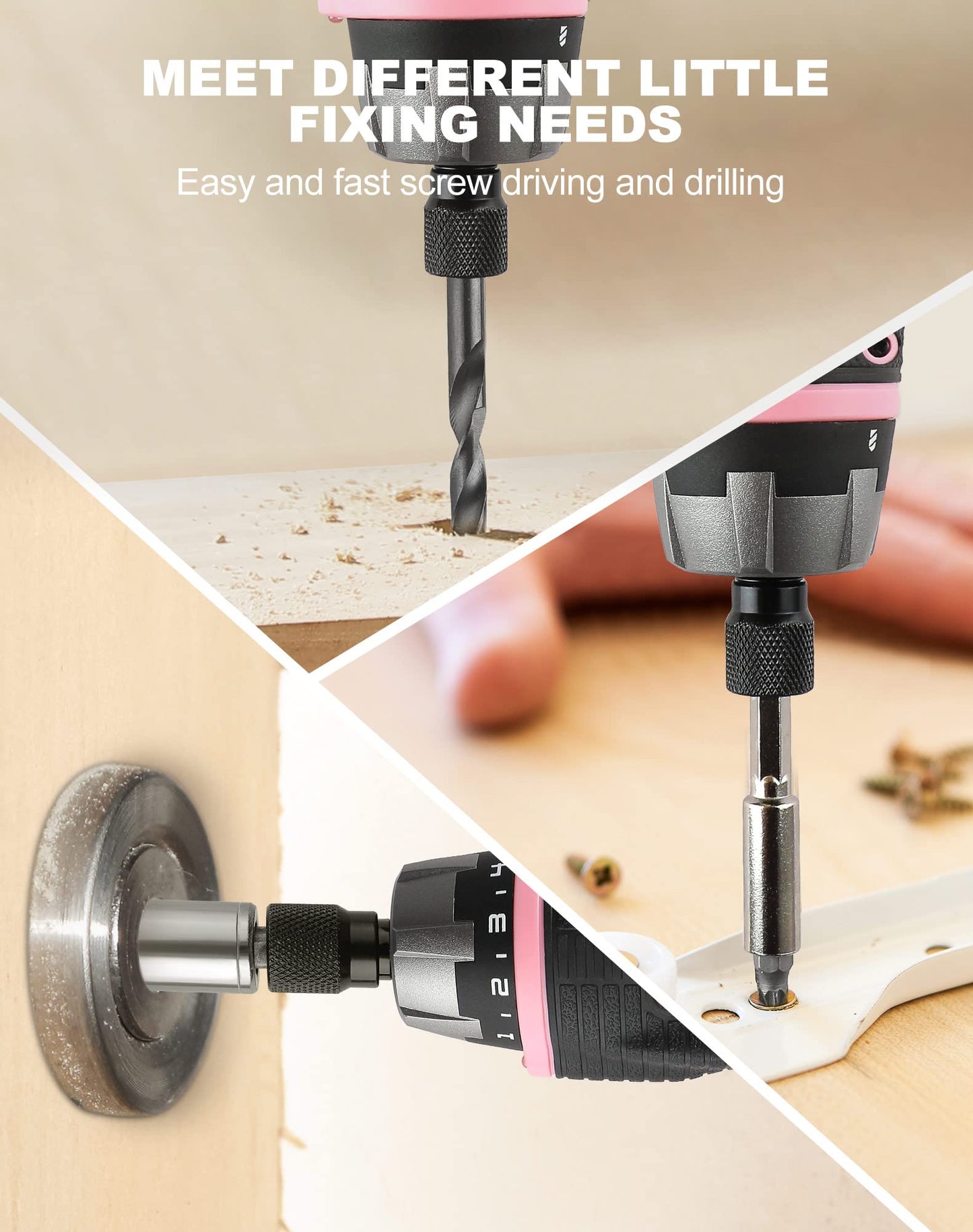 AVID POWER Electric Screwdriver Set Rechargeable 4V Cordless Screwdriver Kit with 44pcs Accessories, 5.65Nm Screw Gun, 5+1 Torque Setting, 2 Position Handle with LED Light